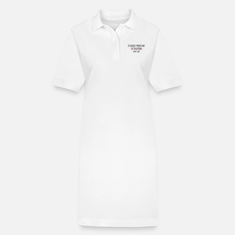 For every problem, there is a solution, its own coffee - Stanley/Stella PAIGER Organic Women’s Polo Dress - white