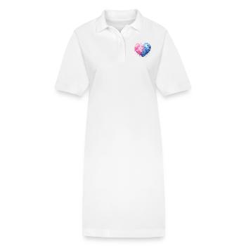 Puzzle coeur d’harmonie - Robe polo bio PAIGER Stanley/Stella Femme - blanc - Devant