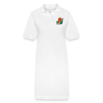 Relaxed Sussex Spaniel in Armchair Dog Art - Stanley/Stella PAIGER Organic Women’s Polo Dress - white - Front