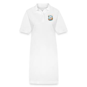 Voyageuse du Canapé - Robe polo bio PAIGER Stanley/Stella Femme - blanc - Devant