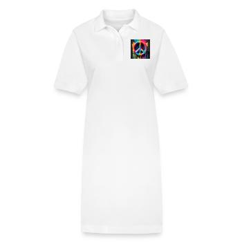 Peace sign colored - Stanley/Stella Frauen Bio-Polokleid PAIGER - Weiß - Vorne