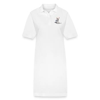 Ski Dog - Stanley/Stella PAIGER Organic Women’s Polo Dress - white - Front