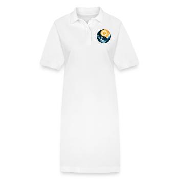 Yin Yang Sonne und Mond - Stanley/Stella Frauen Bio-Polokleid PAIGER - Weiß - Vorne