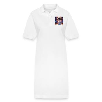 Futuristischer Weltraum-Kosmonaut 2 - Stanley/Stella Frauen Bio-Polokleid PAIGER - Weiß - Vorne