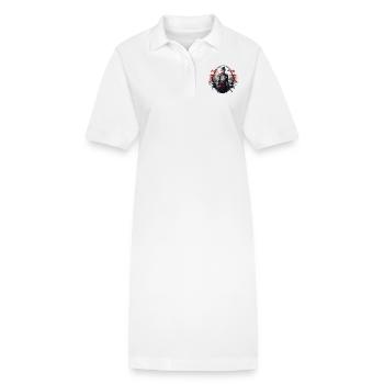 Samouraï Japon Cerisier Paysage - Robe polo bio PAIGER Stanley/Stella Femme - blanc - Devant