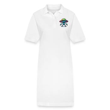 Rencontre extraterrestre - Robe polo bio PAIGER Stanley/Stella Femme - blanc - Devant