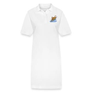 doux chat - Robe polo bio PAIGER Stanley/Stella Femme - blanc - Devant