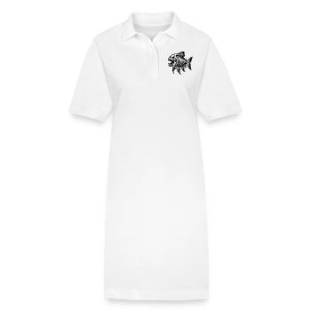 Squelette Piranha - Robe polo bio PAIGER Stanley/Stella Femme - blanc - Devant