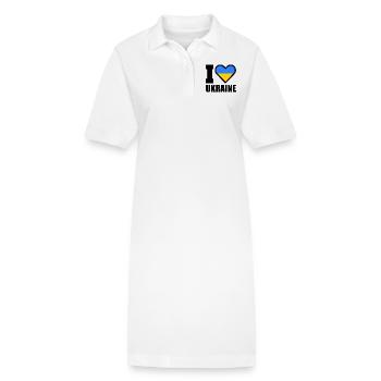 Ukraine - Stanley/Stella Frauen Bio-Polokleid PAIGER - Weiß - Vorne