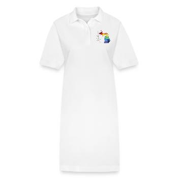 Michigan (USA) | echte Flagge | LGBTQIA+ Script - Stanley/Stella Frauen Bio-Polokleid PAIGER - Weiß - Vorne