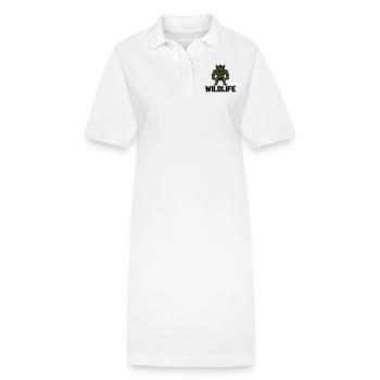 Sanglier Bande dessinée Faune - Robe polo bio PAIGER Stanley/Stella Femme - blanc - Devant