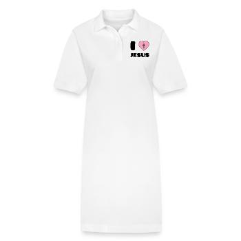 I Love Jesus - Stanley/Stella Frauen Bio-Polokleid PAIGER - Weiß - Vorne