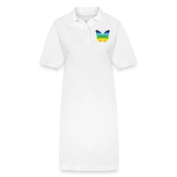 Schmetterling Schmetterling Monarch Frühling Buntes Geschenk - Stanley/Stella Frauen Bio-Polokleid PAIGER - Weiß - Vorne