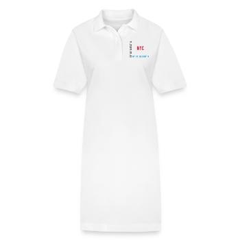 NYC - NEW YORK - COORDONNÉES / COORDONNÉES GPS - Robe polo bio PAIGER Stanley/Stella Femme - blanc - Devant