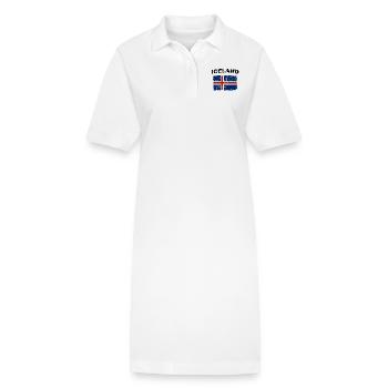 Iceland Flag - Island Flagge - Ísland - Stanley/Stella Frauen Bio-Polokleid PAIGER - Weiß - Vorne