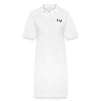 Mon cœur bat pour la Norvège - Coeur Glitter - Robe polo bio PAIGER Stanley/Stella Femme - blanc - Devant