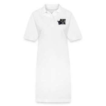 Heavy Metal Rock Music Horns Hand Gesture Text Logo - Stanley/Stella PAIGER Organic Women’s Polo Dress - white - Front