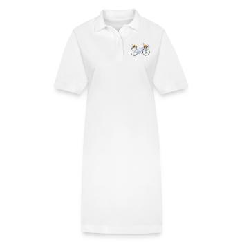 Vélo à la lavande - Robe polo bio PAIGER Stanley/Stella Femme - blanc - Devant