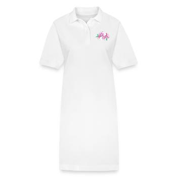 Rosa Blumenstrauß - Stanley/Stella Frauen Bio-Polokleid PAIGER - Weiß - Vorne