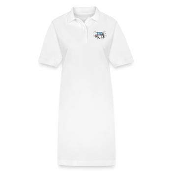 volleyball_wappen_v3_3c - Stanley/Stella PAIGER Organic Women’s Polo Dress - white - Front