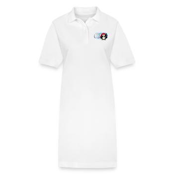 Pirate Penguin avec l'épée, perroquet et igloo. - Robe polo bio PAIGER Stanley/Stella Femme - blanc - Devant