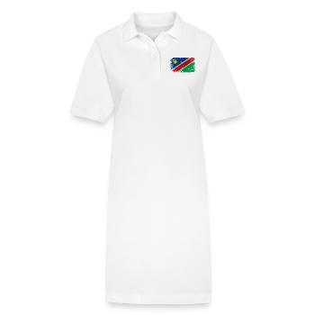 Namibia Flag - Vintage Look - Stanley/Stella Frauen Bio-Polokleid PAIGER - Weiß - Vorne