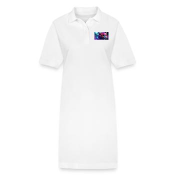 Chat de science-fiction - Robe polo bio PAIGER Stanley/Stella Femme - blanc - Devant