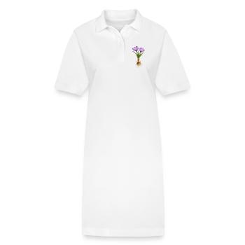 Krokusse mit Zwiebeln und Wurzeln  - Stanley/Stella Frauen Bio-Polokleid PAIGER - Weiß - Vorne