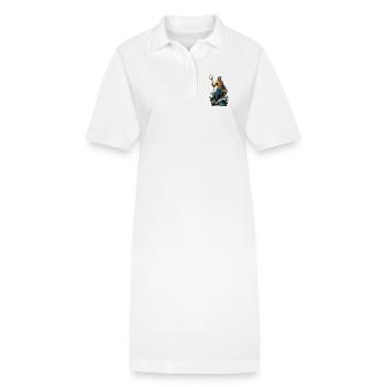 Poseidon: Wellenkönig auf See - Stanley/Stella Frauen Bio-Polokleid PAIGER - Weiß - Vorne