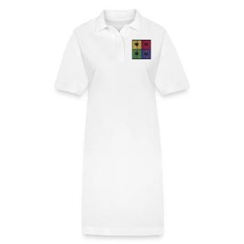 Bouquet oiseau pop art - Robe polo bio PAIGER Stanley/Stella Femme - blanc - Devant
