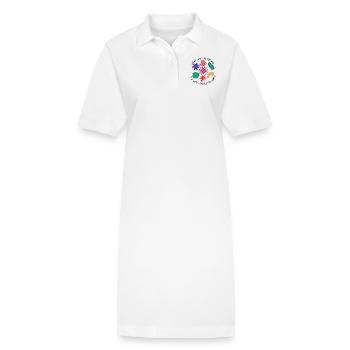 Citation scientifique drôle La science s’en fiche croit - Robe polo bio PAIGER Stanley/Stella Femme - blanc - Devant