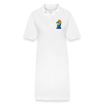 Cavalier Low-Poly : La Maîtrise Tactique - Robe polo bio PAIGER Stanley/Stella Femme - blanc - Devant