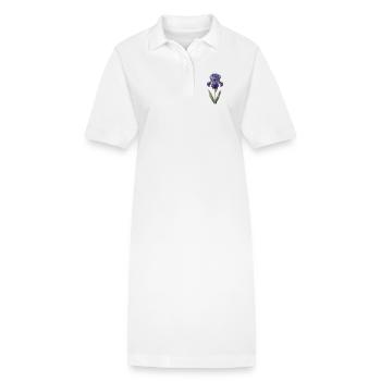 Iris violet sur tige délicate - Robe polo bio PAIGER Stanley/Stella Femme - blanc - Devant