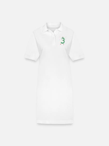 Drei Party - Stanley/Stella Frauen Bio-Polokleid PAIGER - Weiß