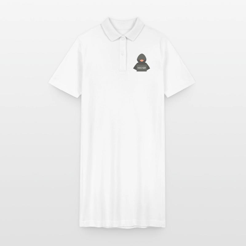 Hacker Coder Programmer Developer Black Hat Stanley/Stella PAIGER Organic Women’s Polo Dress