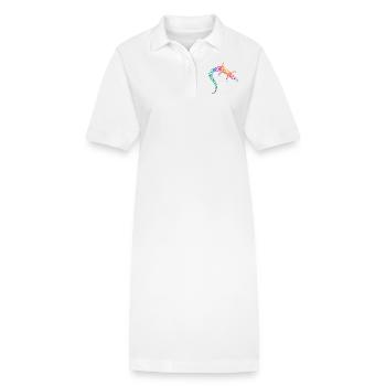 Bunte Eidechse - Stanley/Stella Frauen Bio-Polokleid PAIGER - Weiß - Vorne