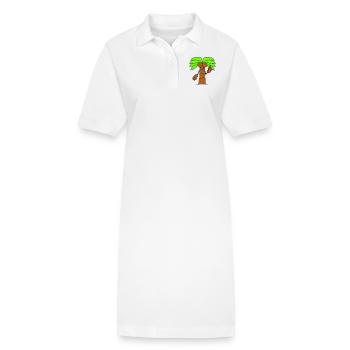 Drôle de palmier maléfique montrant un doigt d’honneur en colère bande dessinée - Robe polo bio PAIGER Stanley/Stella Femme - blanc - Devant