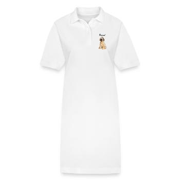 Knuffiger Briard - Hund - Hunderasse - Stanley/Stella Frauen Bio-Polokleid PAIGER - Weiß - Vorne