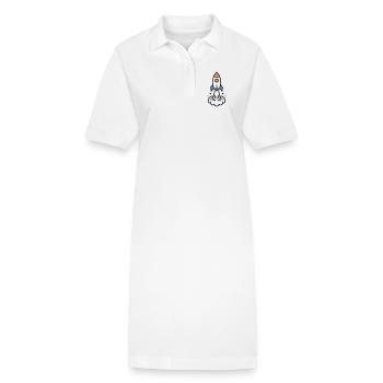 Rocket Launch Space Comic - Stanley/Stella PAIGER Organic Women’s Polo Dress - white - Front
