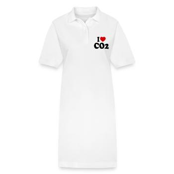 I love co2 - Stanley/Stella PAIGER Organic Women’s Polo Dress - white - Front