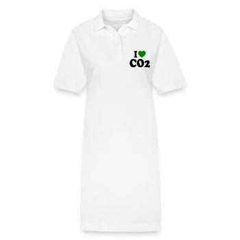 I love co2 - Stanley/Stella PAIGER Organic Women’s Polo Dress - white - Front