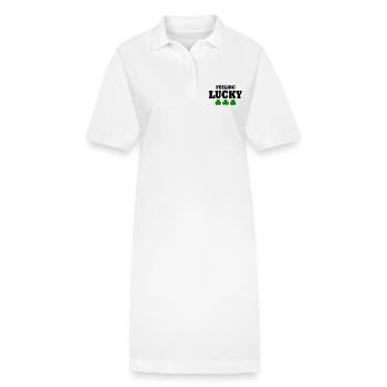 feeling lucky - Stanley/Stella PAIGER Organic Women’s Polo Dress - white - Front