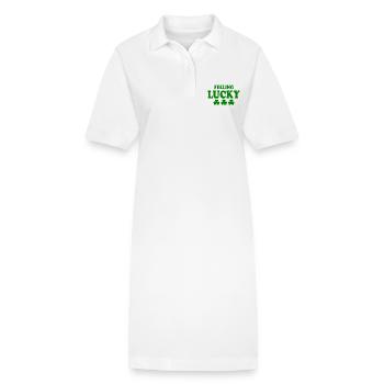 feeling lucky - Stanley/Stella PAIGER Organic Women’s Polo Dress - white - Front