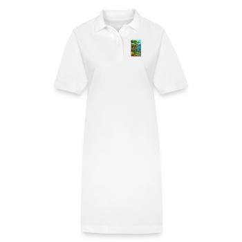 Paysage abstrait de l’eau et des falaises - Robe polo bio PAIGER Stanley/Stella Femme - blanc - Devant