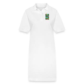 Paysage d’ai exotique et coloré - Robe polo bio PAIGER Stanley/Stella Femme - blanc - Devant