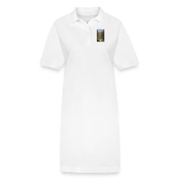 Simulation abstrait nature paysage - Robe polo bio PAIGER Stanley/Stella Femme - blanc - Devant