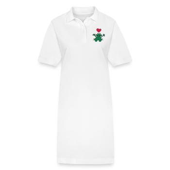heart_frog_1220113c_b - Stanley/Stella Frauen Bio-Polokleid PAIGER - Weiß - Vorne