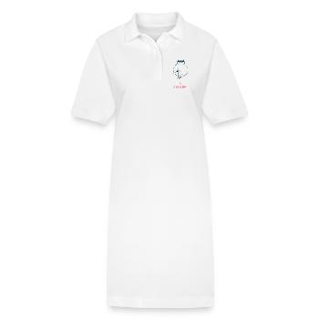 Sir Circle Circumference - Géométrie Humour - Robe polo bio PAIGER Stanley/Stella Femme - blanc - Devant