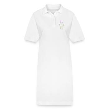Meadow Flower Nature Illustration - Stanley/Stella PAIGER Organic Women’s Polo Dress - white - Front