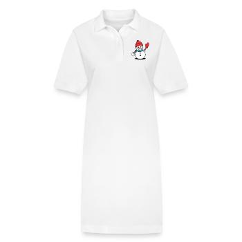 Bonhomme de neige de Noël mignon cadeau de dessin animé - Robe polo bio PAIGER Stanley/Stella Femme - blanc - Devant